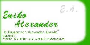 eniko alexander business card